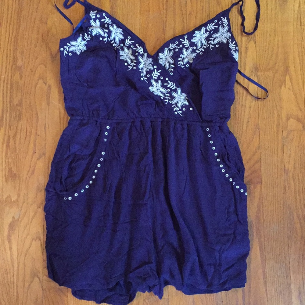 Navy halter romper